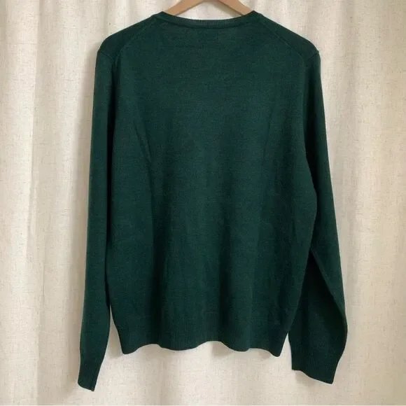 Apt 9. Men’s Merino Blend Forest Green V-Neck Sweater Thin Large - Picture 2 of 5